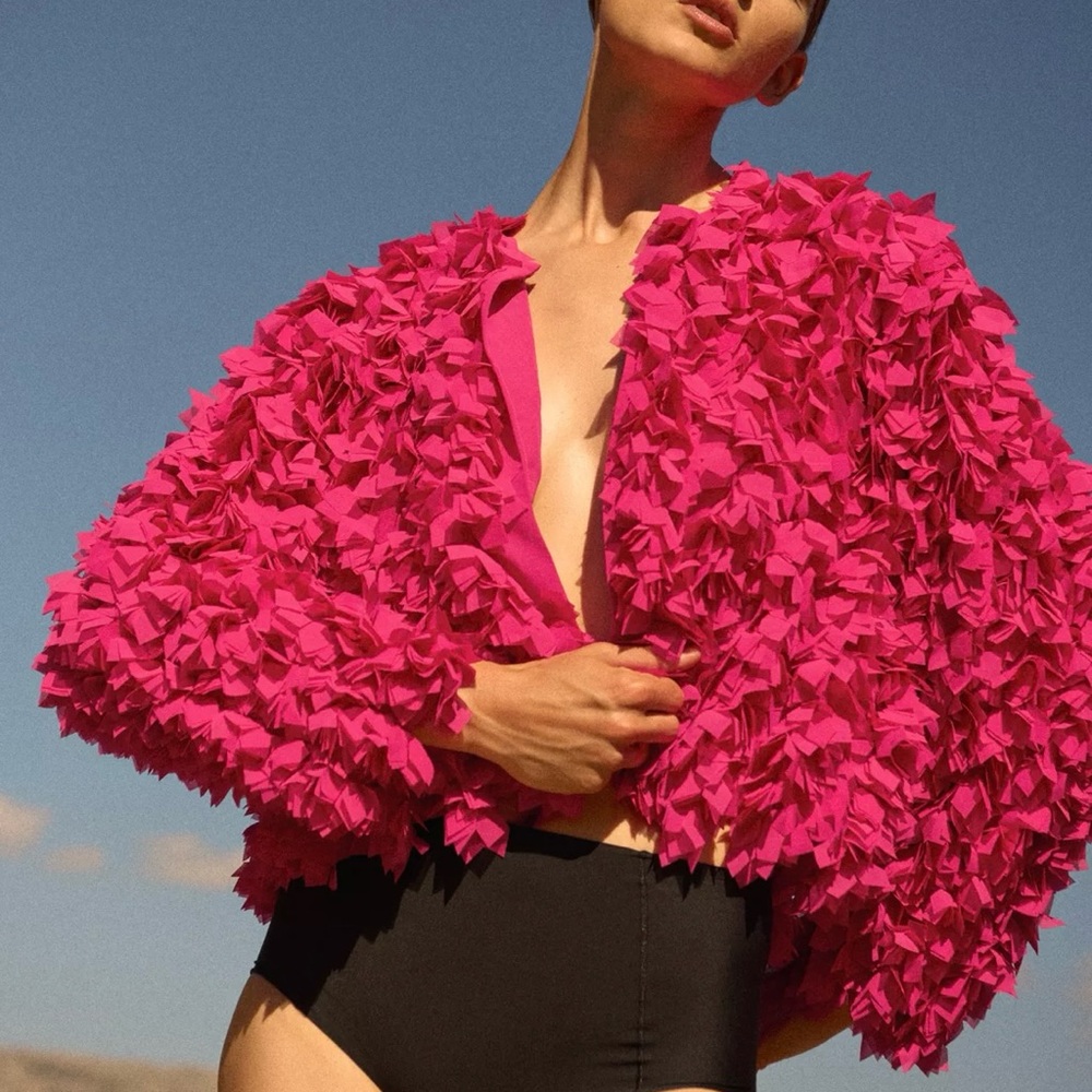 Zara floral texture petal Jacket “ Blogger Fav”